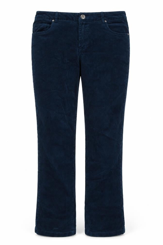 Joe Browns Women’s Blue UK 14 Corduroy Straight Trousers Pockets