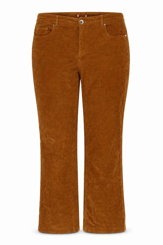 Joe Browns Women Brown Corduroy Straight Trousers Size 14