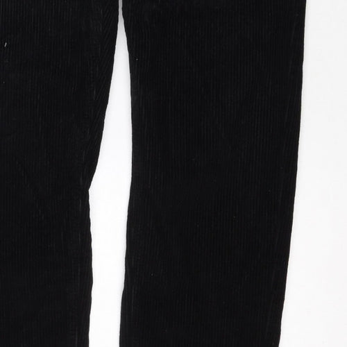 Topshop Women’s Black W30 UK 12 Corduroy Straight Trousers
