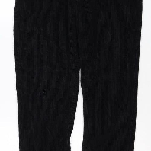 Topshop Women’s Black W30 UK 12 Corduroy Straight Trousers