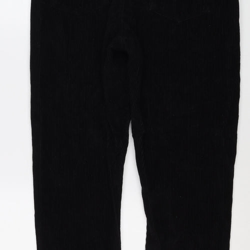 Topshop Women’s Black W30 UK 12 Corduroy Straight Trousers