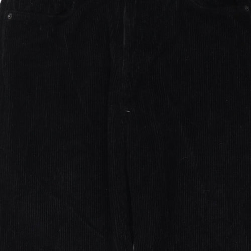 Topshop Women’s Black W30 UK 12 Corduroy Straight Trousers