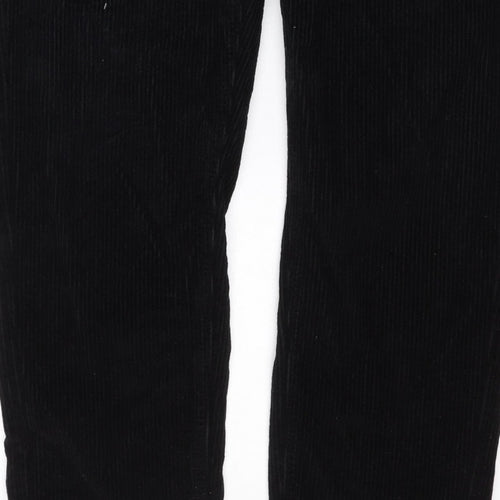 Topshop Women’s Black W30 UK 12 Corduroy Straight Trousers