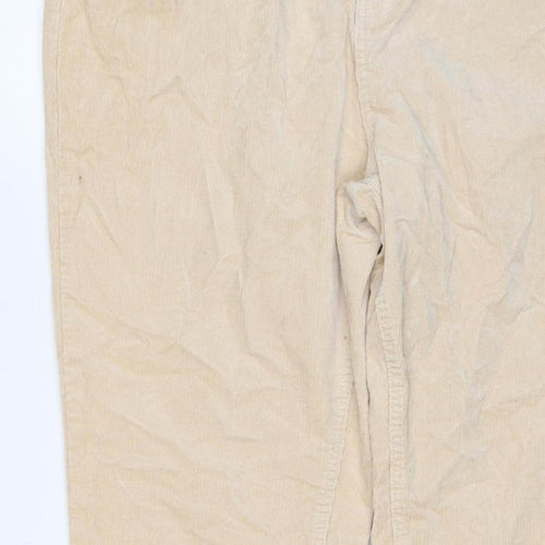 Marks & Spencer Women Beige Corduroy Straight Trousers UK 18 Regular