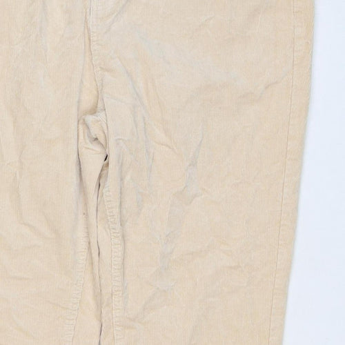 Marks & Spencer Women Beige Corduroy Straight Trousers UK 18 Regular