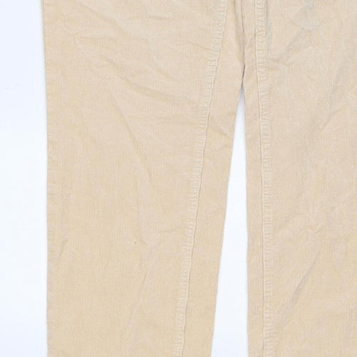 Marks & Spencer Women Beige Corduroy Straight Trousers UK 18 Regular
