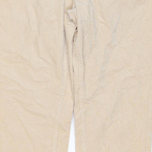 Marks & Spencer Women Beige Corduroy Straight Trousers UK 18 Regular