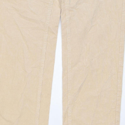 Marks & Spencer Women Beige Corduroy Straight Trousers UK 18 Regular