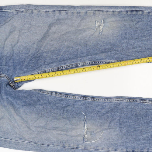 Levi's Men's Blue W31 L32 Engineered Straight Distressed Jeans