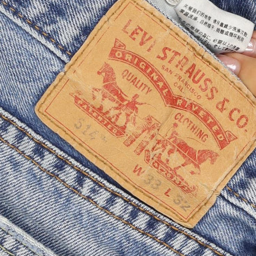 Levi's Men's Blue W31 L32 Engineered Straight Distressed Jeans