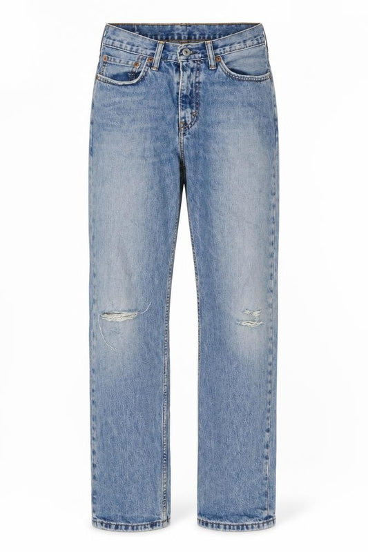 Levi's Men's Blue W31 L32 Engineered Straight Distressed Jeans