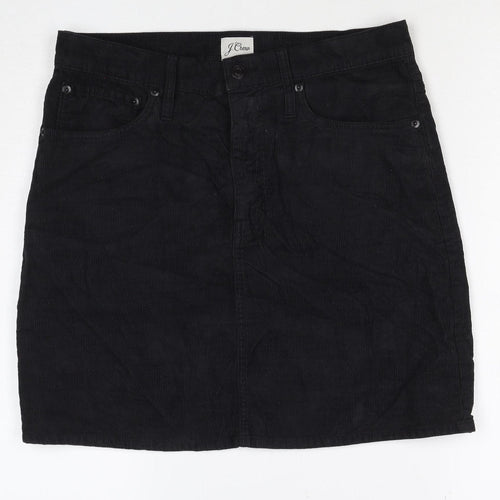 J.Crew Women Black Corduroy Pencil Skirt Size 28 Pockets