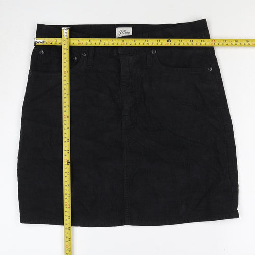 J.Crew Women Black Corduroy Pencil Skirt Size 28 Pockets