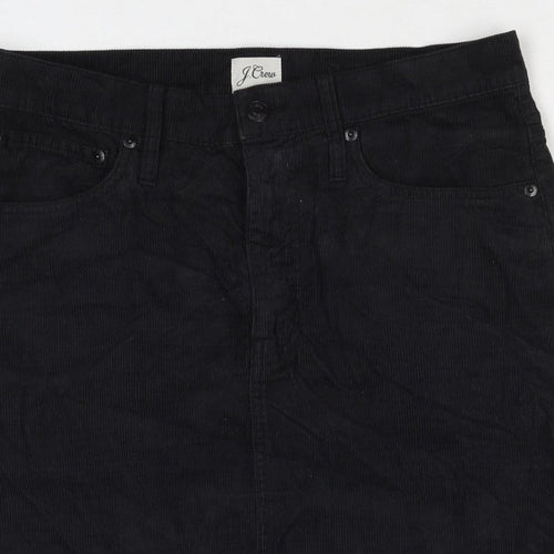 J.Crew Women Black Corduroy Pencil Skirt Size 28 Pockets