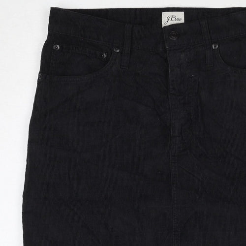 J.Crew Women Black Corduroy Pencil Skirt Size 28 Pockets