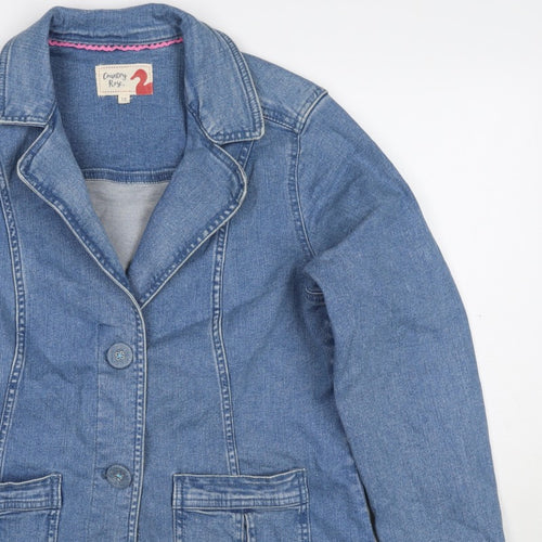 Country Rose Women’s Blue UK 12 Denim Blazer Jacket Cotton Stretch Pockets