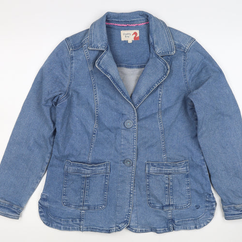 Country Rose Women’s Blue UK 12 Denim Blazer Jacket Cotton Stretch Pockets