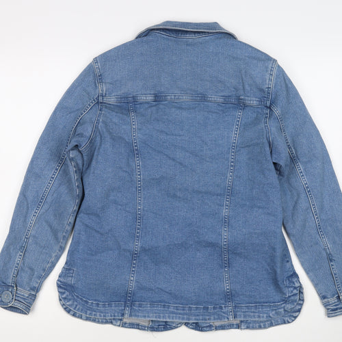 Country Rose Women’s Blue UK 12 Denim Blazer Jacket Cotton Stretch Pockets