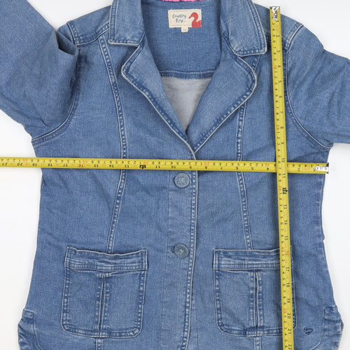 Country Rose Women’s Blue UK 12 Denim Blazer Jacket Cotton Stretch Pockets