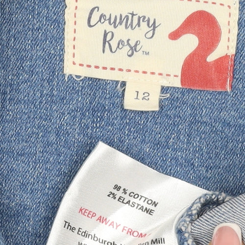 Country Rose Women’s Blue UK 12 Denim Blazer Jacket Cotton Stretch Pockets