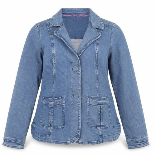 Country Rose Women’s Blue UK 12 Denim Blazer Jacket Cotton Stretch Pockets