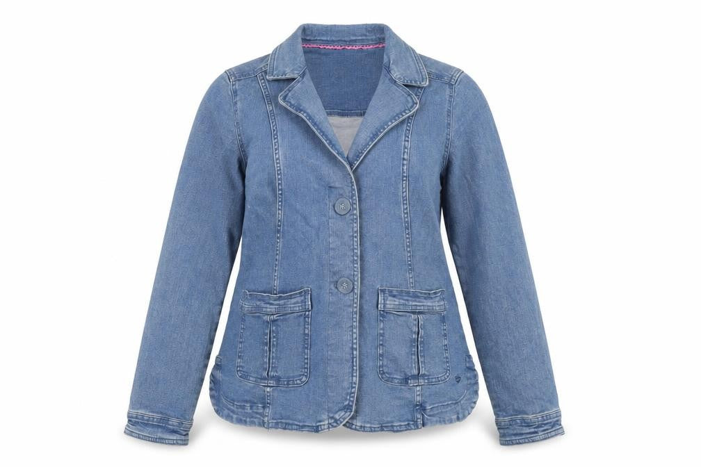 Country Rose Women’s Blue UK 12 Denim Blazer Jacket Cotton Stretch Pockets