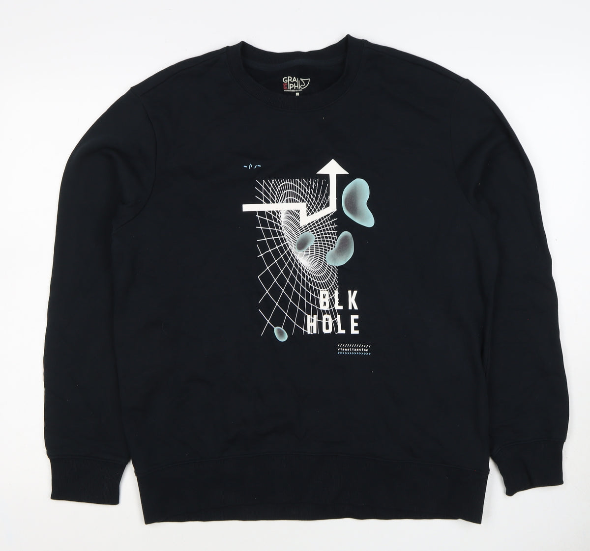 Baleno Men Black M Graphic Print Crew Neck Pullover Sweatshirt