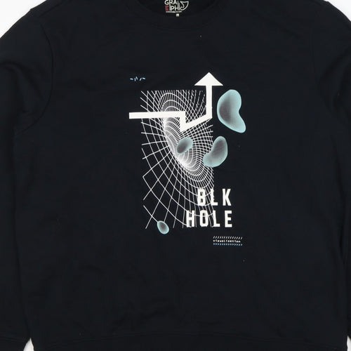 Baleno Men Black M Graphic Print Crew Neck Pullover Sweatshirt
