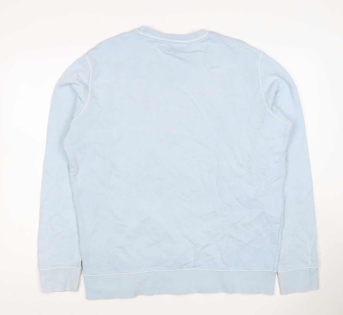 Marks and Spencer Men Blue L Logo Crew Neck Pullover Sweatshirt