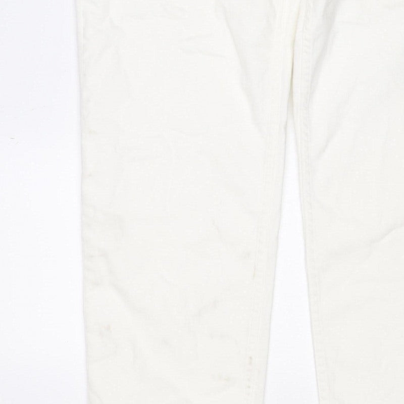 Marks and Spencer Women White UK 18 Long Harper Supersoft Cigarette Jeans
