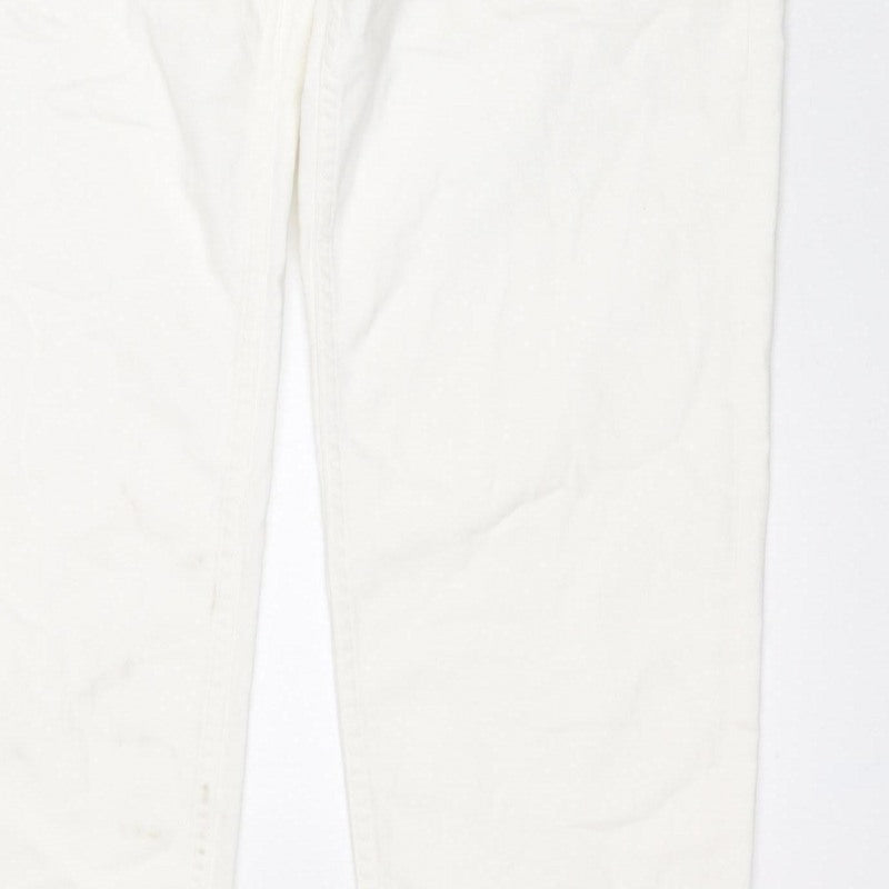 Marks and Spencer Women White UK 18 Long Harper Supersoft Cigarette Jeans