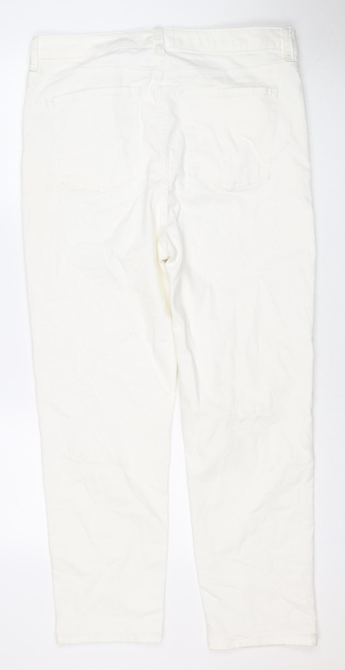 Marks and Spencer Women White UK 18 Long Harper Supersoft Cigarette Jeans