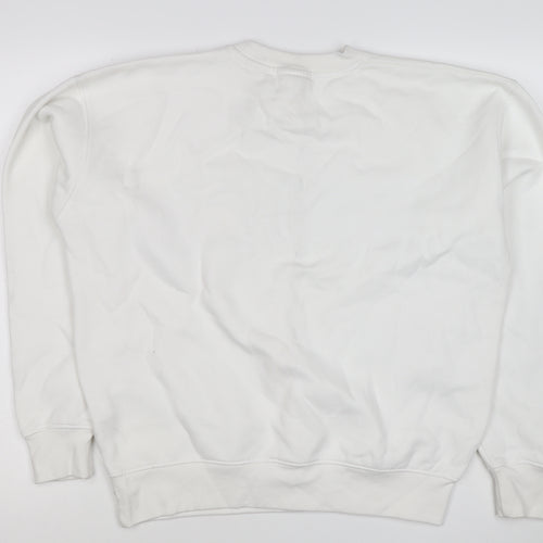 Six Stories Women’s White S Bride Embroidered Crew Neck Pullover Sweatshirt