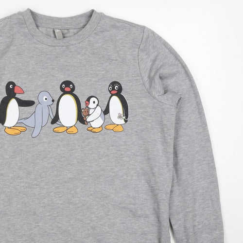 ASOS Women’s Grey Pingu Penguin Graphic Crew Neck Sweatshirt UK 6