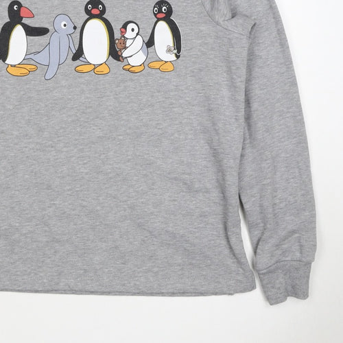 ASOS Women’s Grey Pingu Penguin Graphic Crew Neck Sweatshirt UK 6