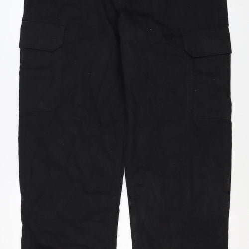 Marks and Spencer Men's Black M Long Straight Cargo Cotton Jeans