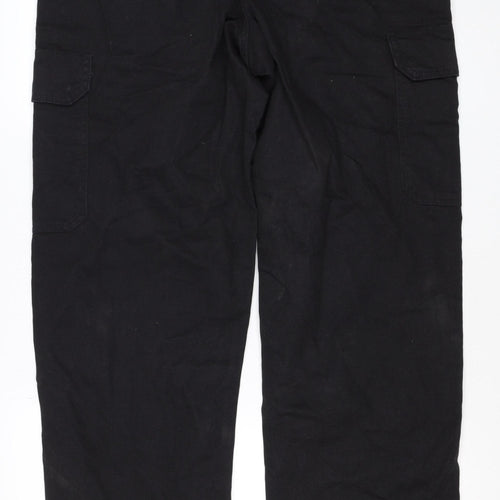Marks and Spencer Men's Black M Long Straight Cargo Cotton Jeans