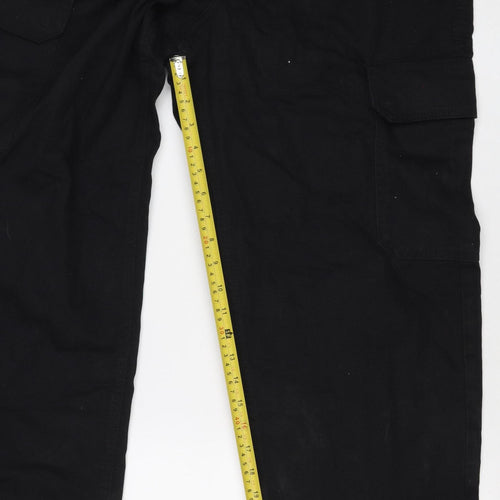 Marks and Spencer Men's Black M Long Straight Cargo Cotton Jeans