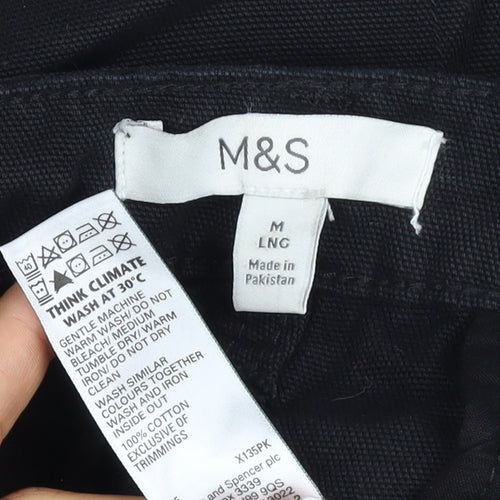 Marks and Spencer Men's Black M Long Straight Cargo Cotton Jeans