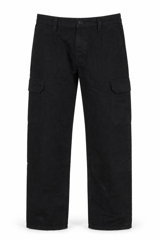 Marks and Spencer Men's Black M Long Straight Cargo Cotton Jeans