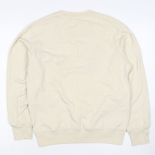 UNIQLO Men’s Beige M Crew Neck Pullover Cotton Sweatshirt Classic
