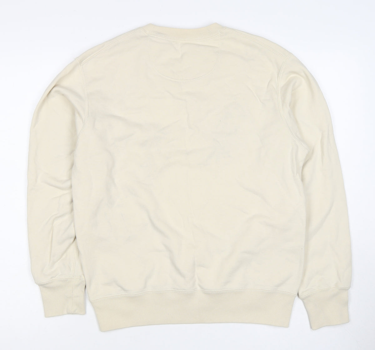 UNIQLO Men’s Beige M Crew Neck Pullover Cotton Sweatshirt Classic
