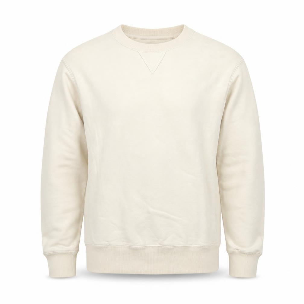 UNIQLO Men’s Beige M Crew Neck Pullover Cotton Sweatshirt Classic