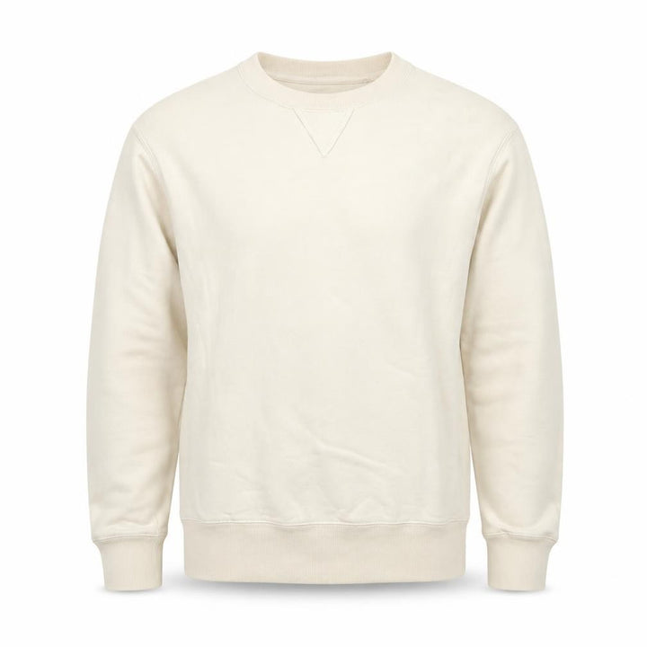 UNIQLO Men’s Beige M Crew Neck Pullover Cotton Sweatshirt Classic