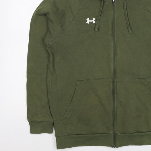 Under Armour Men’s Green M Full Zip Hooded Fleece Sports Hoodie