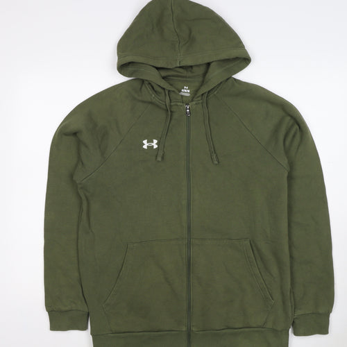 Under Armour Men’s Green M Full Zip Hooded Fleece Sports Hoodie