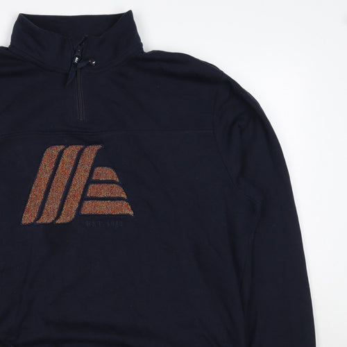 Aldi Mania Men’s Navy Large 1/4 Zip Logo Sweatshirt Limited Edition