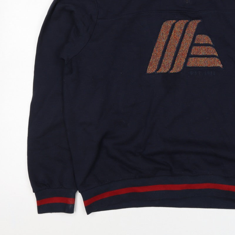 Aldi Mania Men’s Navy Large 1/4 Zip Logo Sweatshirt Limited Edition