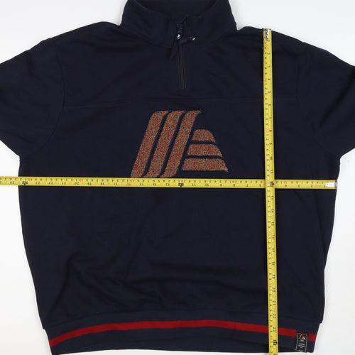 Aldi Mania Men’s Navy Large 1/4 Zip Logo Sweatshirt Limited Edition