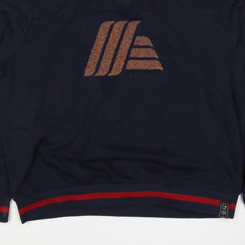 Aldi Mania Men’s Navy Large 1/4 Zip Logo Sweatshirt Limited Edition
